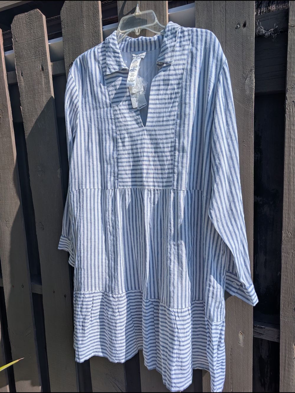 Tommy Bahama Blue & White Striped Women's Swim Coverup